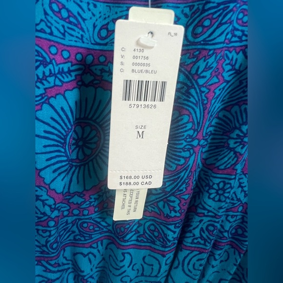 NWT new medium Anthropologie TINY Ann Marie midi dress blue drapey batik - Picture 8 of 15